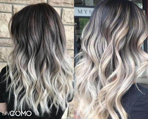Mechas balayage para morenas - Mechas balayage rubio platino 