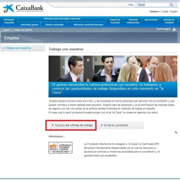 Cómo conseguir trabajo en La Caixa - Paso 3