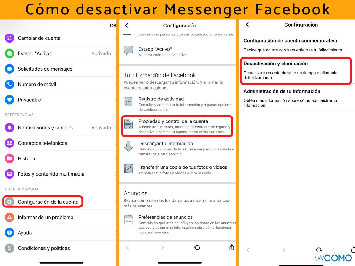 Cómo desactivar Messenger