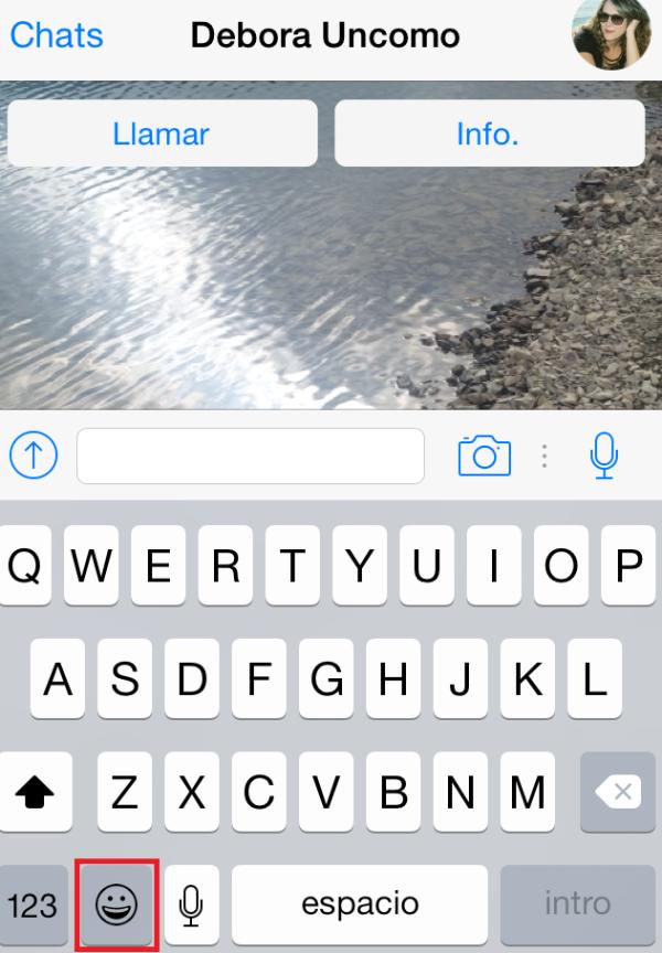 Cómo usar emoticonos en el WhatsApp del iPhone - Paso 5