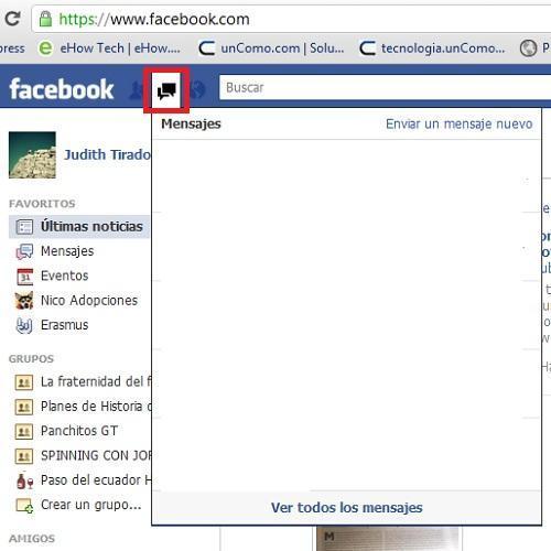 Cómo abrir mi historial de conversaciones en Facebook - Paso 2