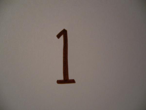 Cómo dibujar el número 1 de forma original - Paso 1