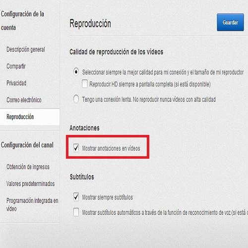 Cómo eliminar las anotaciones de Youtube de manera permanente - Paso 2