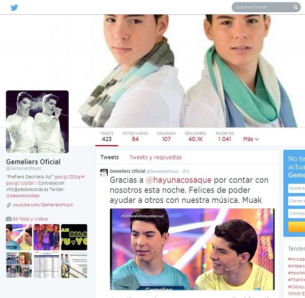 Cómo contactar con Gemeliers - Cómo contactar con Gemeliers vía Twitter 
