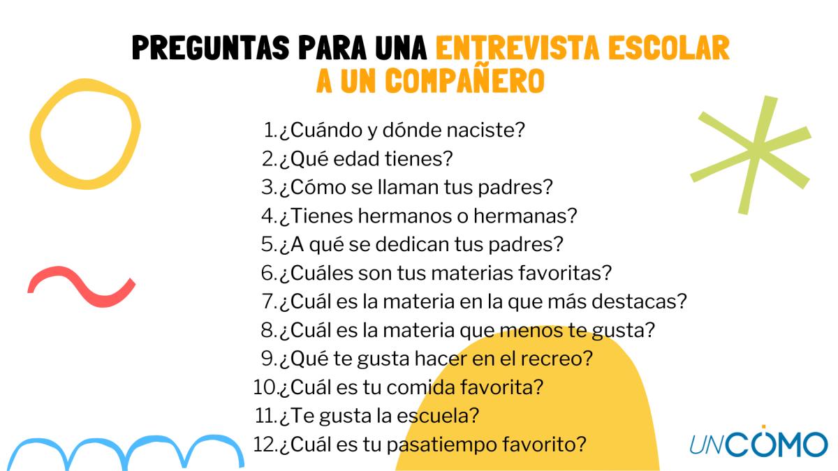 Preguntas para una entrevista escolar