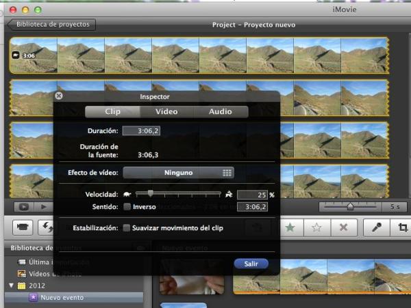 Cómo ralentizar un vídeo en iMovie