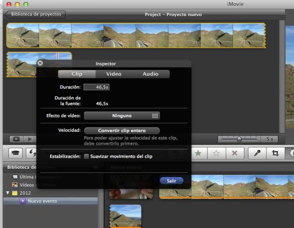 Cómo ralentizar un vídeo en iMovie - Paso 2