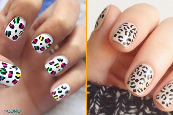 Diseños de uñas de animal print - Con fondo blanco