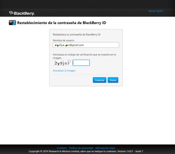 Cómo recuperar la contraseña de Blackberry ID - Paso 2