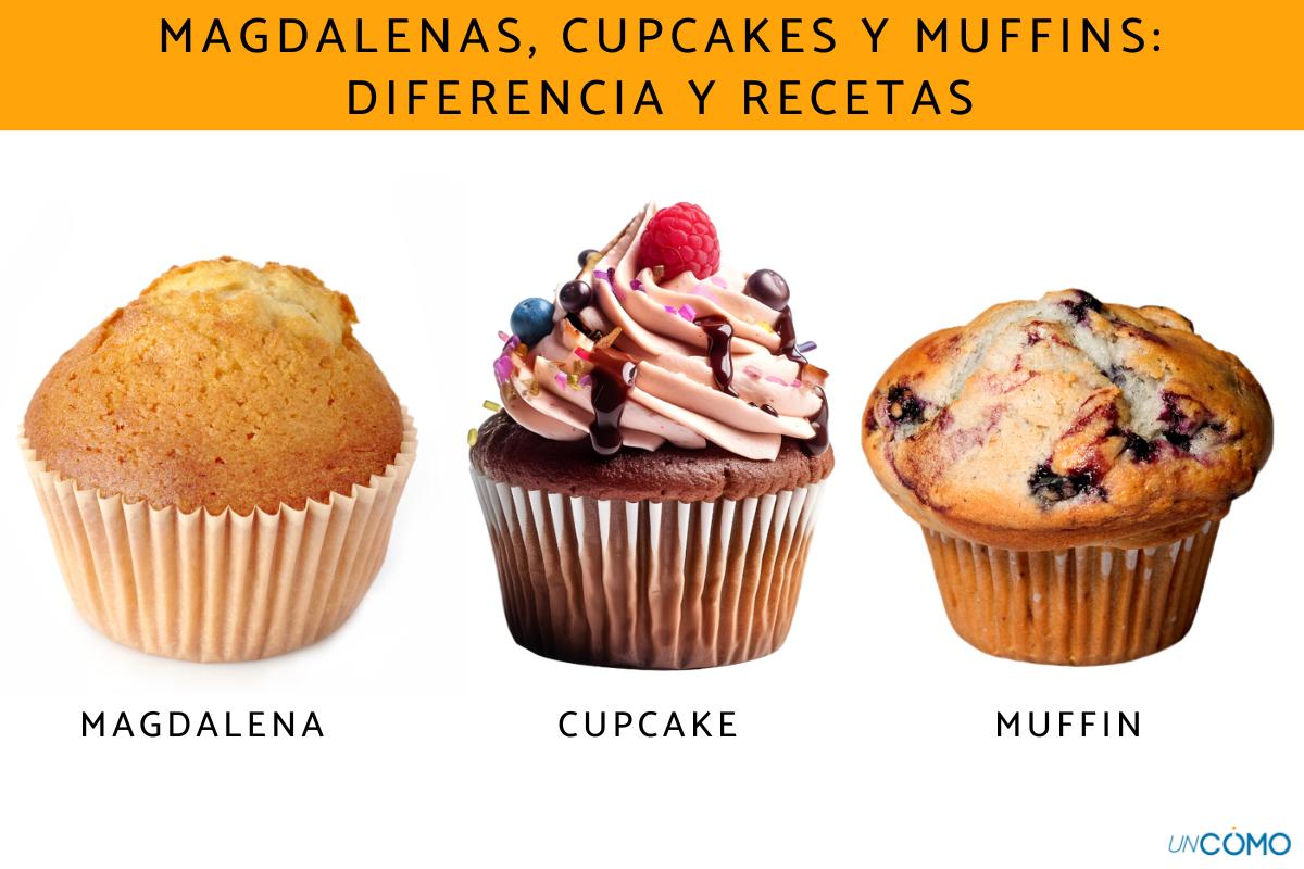 Magdalenas, cupcakes y muffins: diferencia y recetas