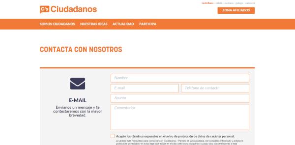 Cómo contactar con Ciudadanos - Paso 1