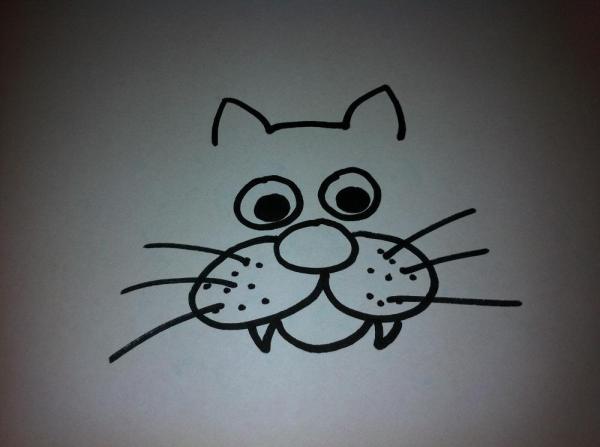 Cómo dibujar la cara de un gato de dibujo animado - Paso 8