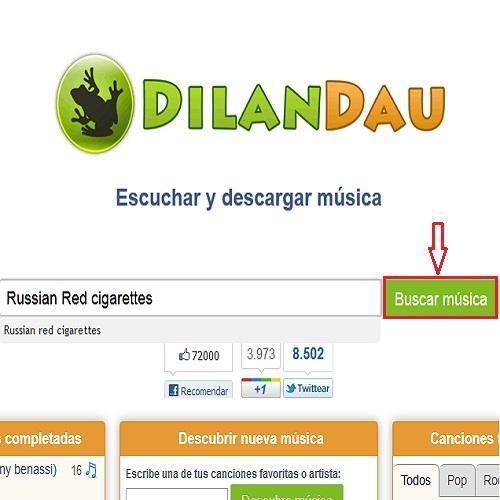 Cómo descargar música en Dilandau - Paso 1