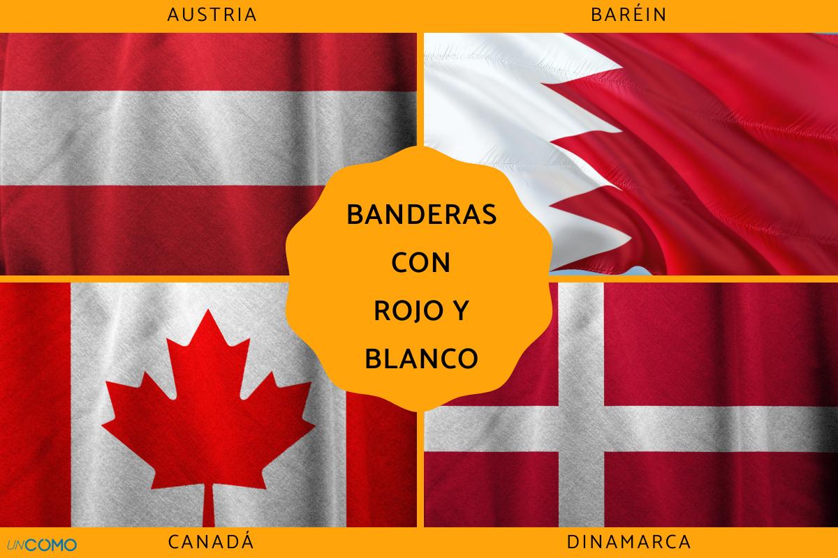Banderas con rojo y blanco