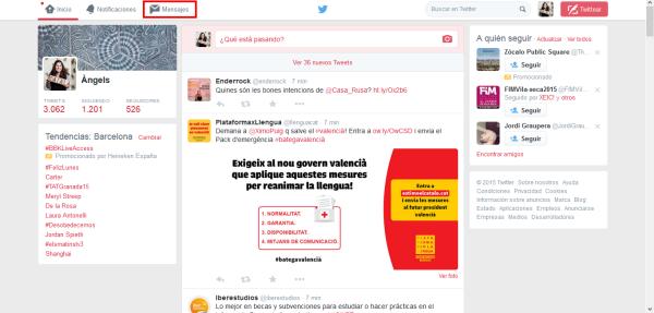 Cómo enviar mensajes directos a varios usuarios en Twitter - Paso 1