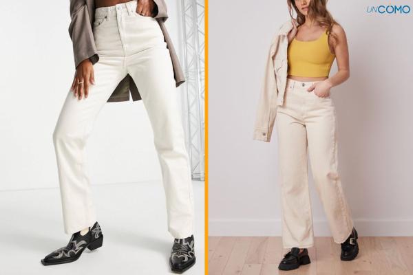 Tipos de vaqueros o jeans - Vaqueros de mezclilla blanca