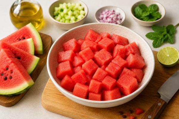 Descubre cómo hacer gazpacho de sandía sin tomate: receta fácil, ligera y perfecta para verano - Paso 1