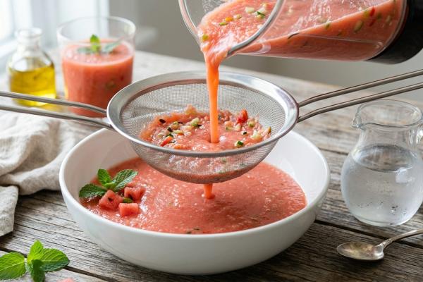 Descubre cómo hacer gazpacho de sandía sin tomate: receta fácil, ligera y perfecta para verano - Paso 8