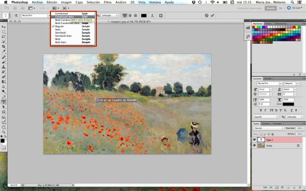 Cómo poner texto a una imagen en Photoshop - Paso 5