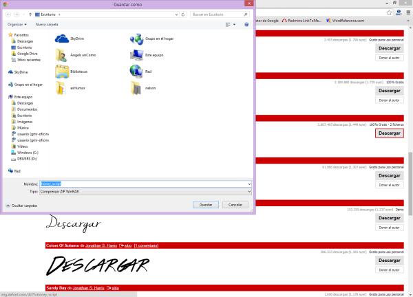 Cómo descargar fuentes de Dafont - Paso 4