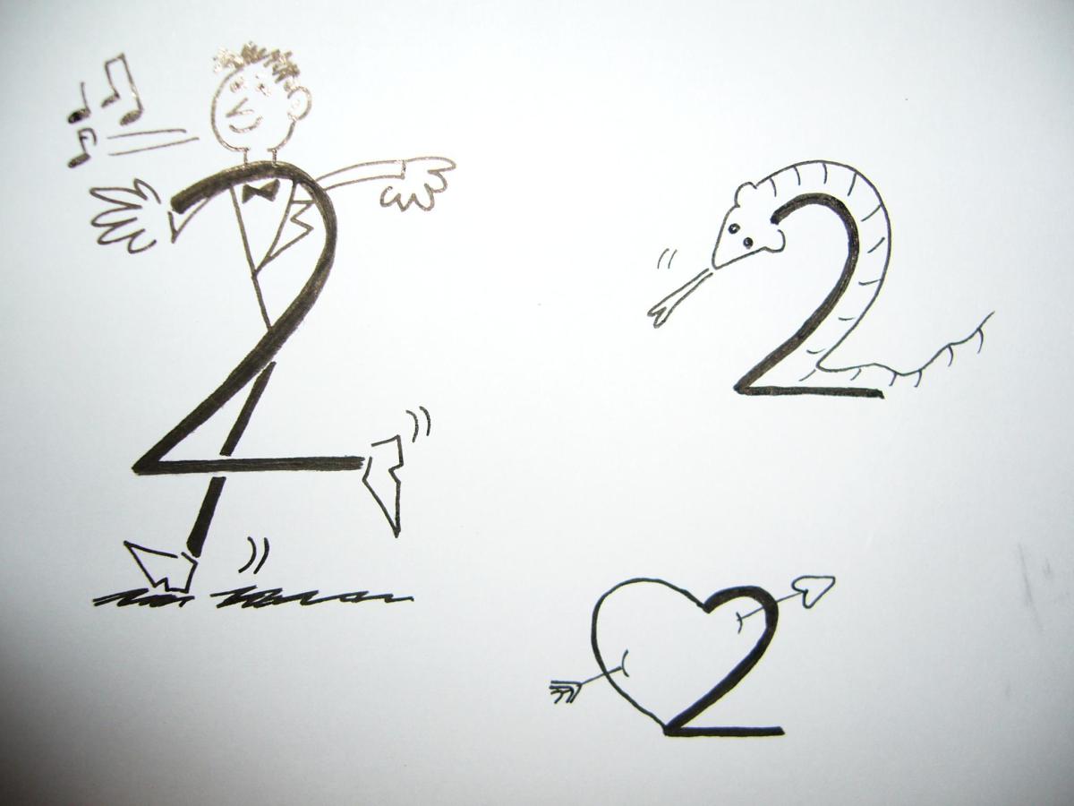 Cómo dibujar el número 2 de forma original