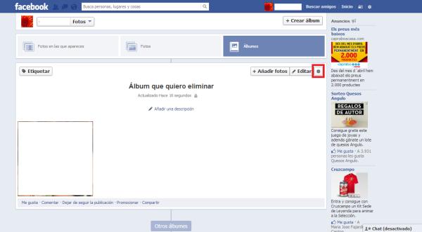 Cómo eliminar álbumes de fotos en Facebook - Paso 4