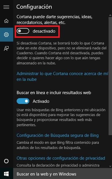 Cómo activar Cortana en Windows 10 - Paso 4