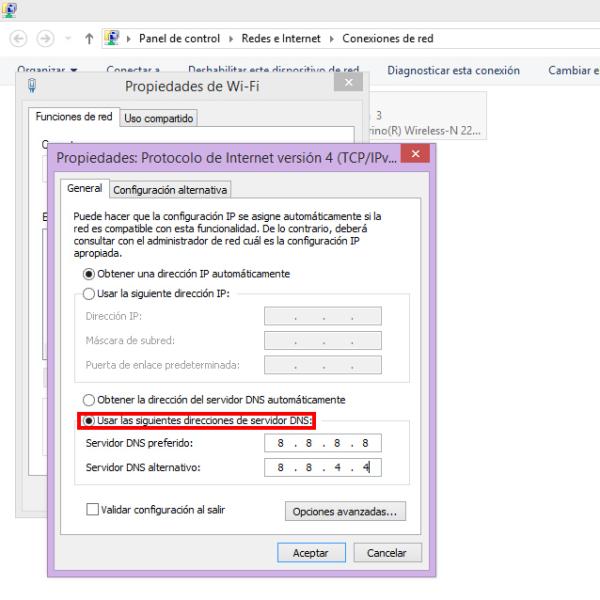 Cómo cambiar las DNS en Windows 8