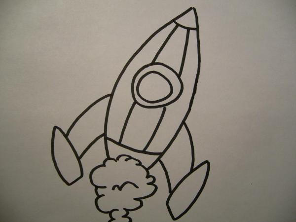 Cómo dibujar un cohete - Paso 4