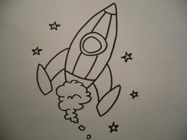 Cómo dibujar un cohete - Paso 5