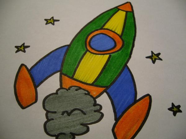 Cómo dibujar un cohete - Paso 6