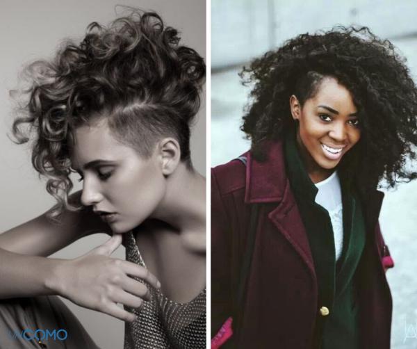 Cortes de pelo rapado mujer - Rapado con rizos marcados