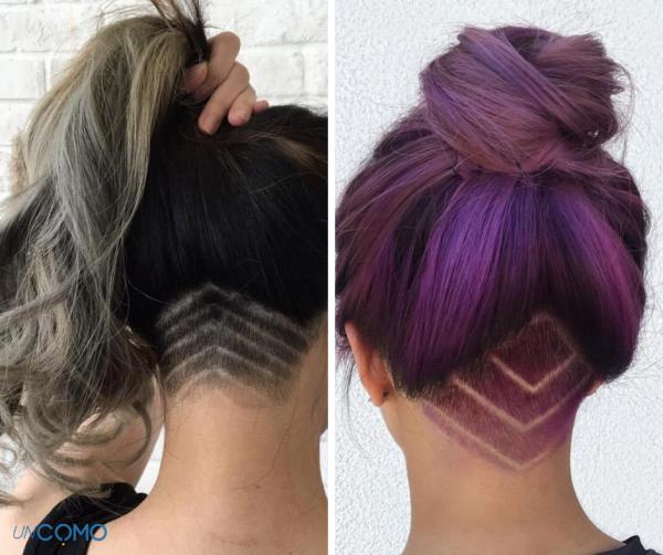 Cortes de pelo rapado mujer - Rapado undercut + colores