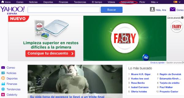 Cómo borrar mis preguntas de Yahoo Respuestas - Paso 2