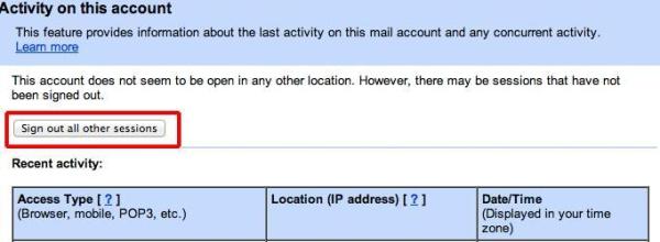 Cómo cerrar sesiones remotas de Gmail - Paso 4