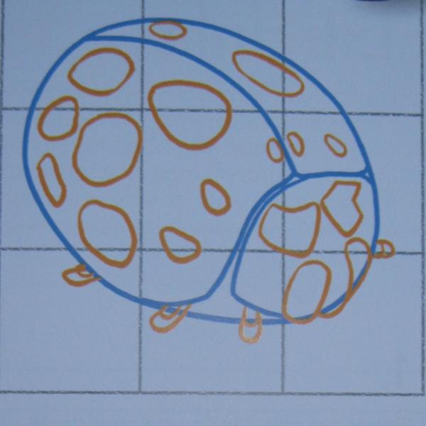 Cómo dibujar una mariquita - Paso 3