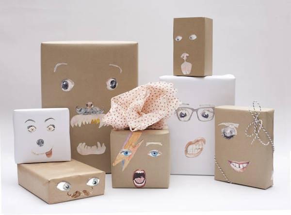Ideas para envolver regalos - Regalos con caras divertidas 