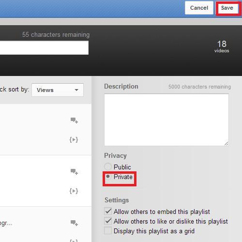 Cómo modificar la privacidad de mis listas de reproducción en Youtube - Paso 6