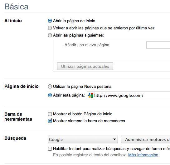 Cómo poner Facebook como página principal en Chrome - Paso 3