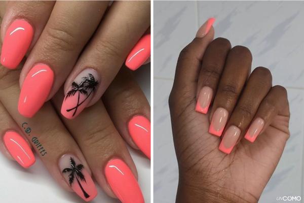 Uñas coral: diseños para lucir una manicura ideal este verano - Manicura francesa con puntas coral