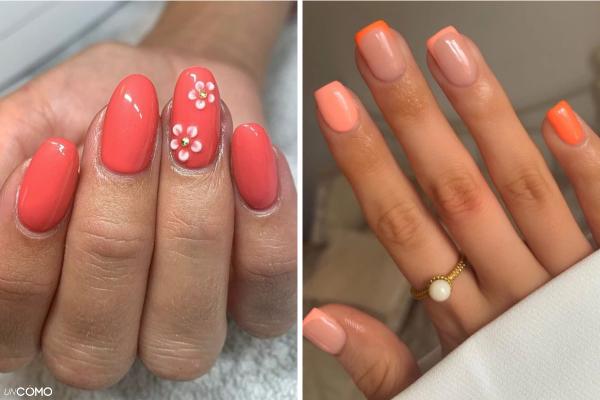 Uñas coral: diseños para lucir una manicura ideal este verano - Uñas coral y nude: combinación elegante
