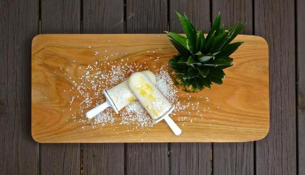 Helados de piña colada sin alcohol