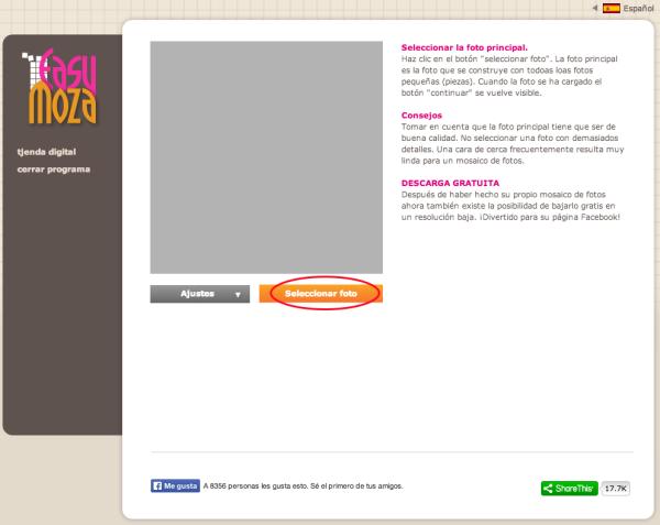 Cómo hacer mosaicos con fotos online - Paso 3