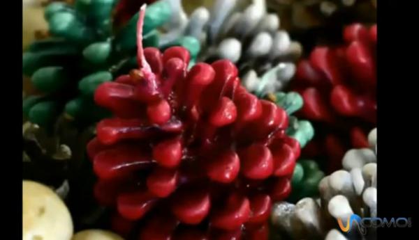 Cómo decorar velas para Navidad - En forma de piña