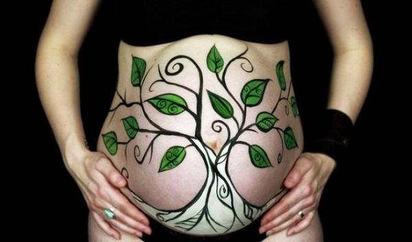 Body painting en las barrigas de las embarazadas - imágenes e ideas