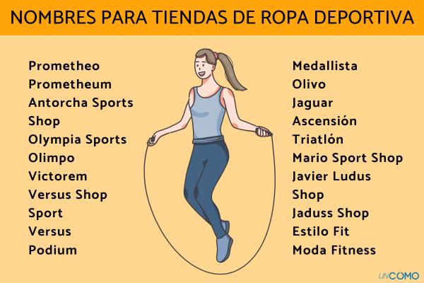 Nombres para tiendas de ropa - Nombres para tiendas de ropa deportiva