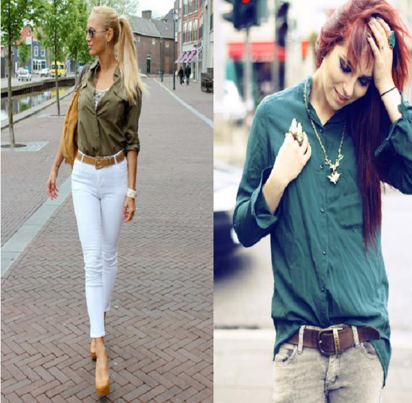 Cómo combinar una blusa verde - Blusa verde con un color claro