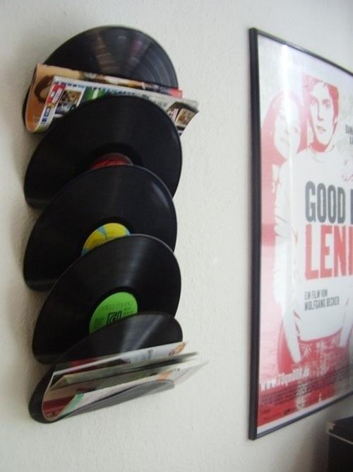 Cómo decorar con discos de vinilo - Como estanterías