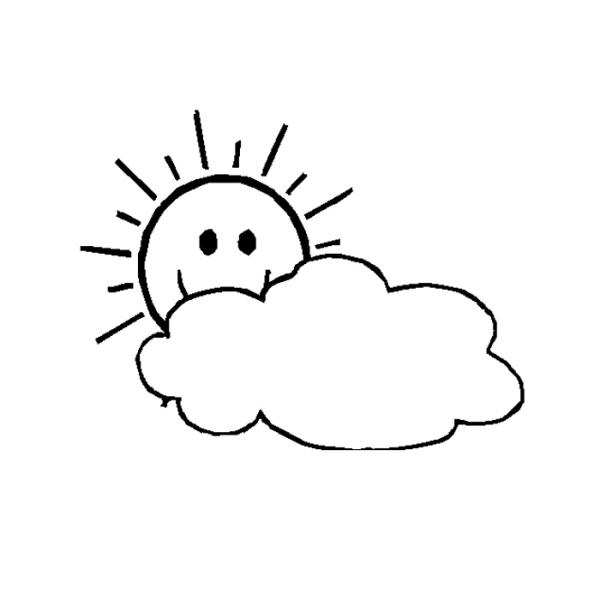 Dibujo de nubes - Sol y nube
