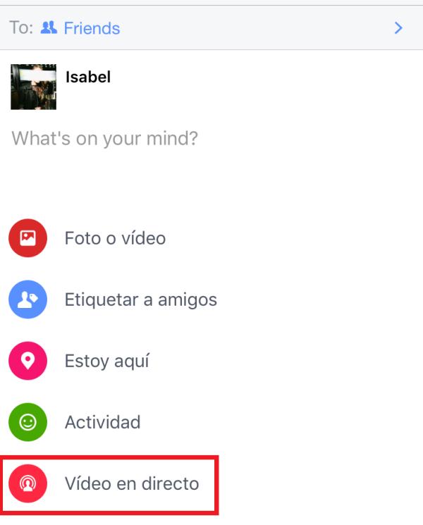 Cómo transmitir un vídeo en vivo en Facebook - Paso 4